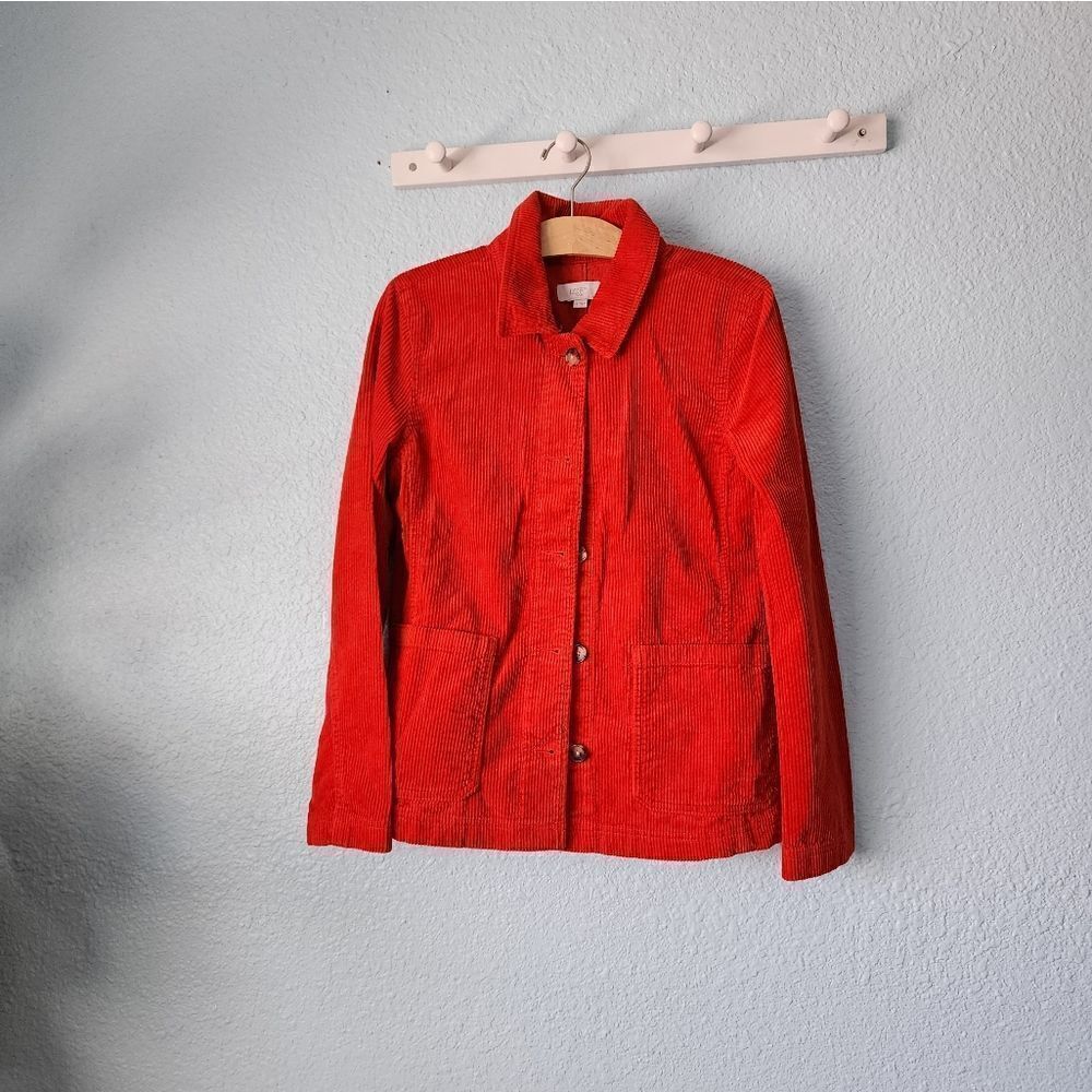 LOFT corduroy button front pockets boxi long sleeve shaket - Picture 3 of 13